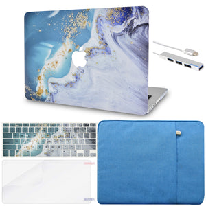 LuvCase Macbook Case - Color Collection - Green Swirl with Matching Keyboard Cover, Screen Protector ,Sleeve ,USB Hub