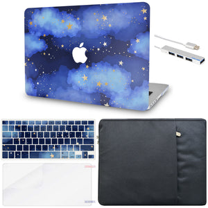 LuvCase Macbook Case - Color Collection -Stars with Matching Keyboard Cover, Screen Protector ,Sleeve ,USB Hub