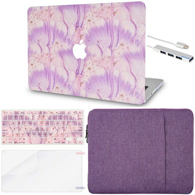 LuvCase MacBook Case - Color Collection - Violet with Matching Keyboard Cover, Screen Protector ,Sleeve ,USB Hub