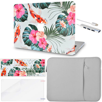 LuvCase Macbook Case - Color Collection - Goldfish with Matching Keyboard Cover, Screen Protector ,Sleeve ,USB Hub