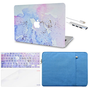 LuvCase Macbook Case - Color Collection - Vibes with Matching Keyboard Cover, Screen Protector ,Sleeve ,USB Hub