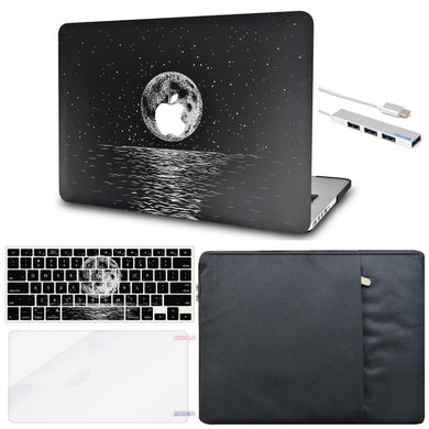 LuvCase Macbook Case - Color Collection - Moon with Matching Keyboard Cover, Screen Protector ,Sleeve ,USB Hub