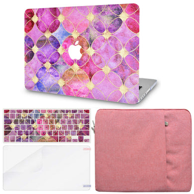 LuvCase Macbook Case - Color Collection - Dyed Tiles with Keyboard Cover ,Screen Protector ,Sleeve