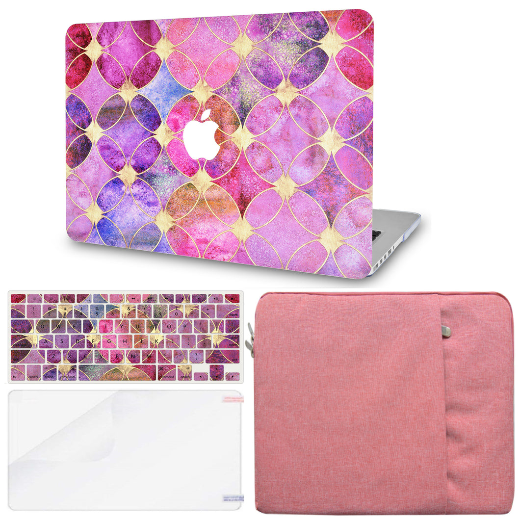LuvCase Macbook Case - Color Collection - Dyed Tiles with Keyboard Cover ,Screen Protector ,Sleeve