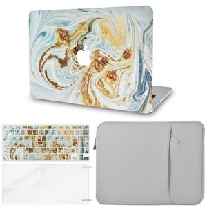 LuvCase MacBook Case  - Marble Collection - Glitter Marble with Sleeve, Keyboard Cover and Screen Protector