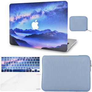 LuvCase Macbook Case - Color Collection - Starry Mountain with Matching Keyboard Cover ,Screen Protector ,Slim Sleeve ,Pouch