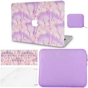 LuvCase Macbook Case - Color Collection - Violet with Matching Keyboard Cover ,Screen Protector ,Slim Sleeve ,Pouch