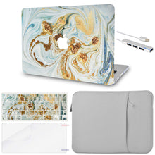 Load image into Gallery viewer, LuvCase MacBook Case  - Marble Collection - Glitter Marble with Sleeve, Keyboard Cover, Screen Protector and USB Hub