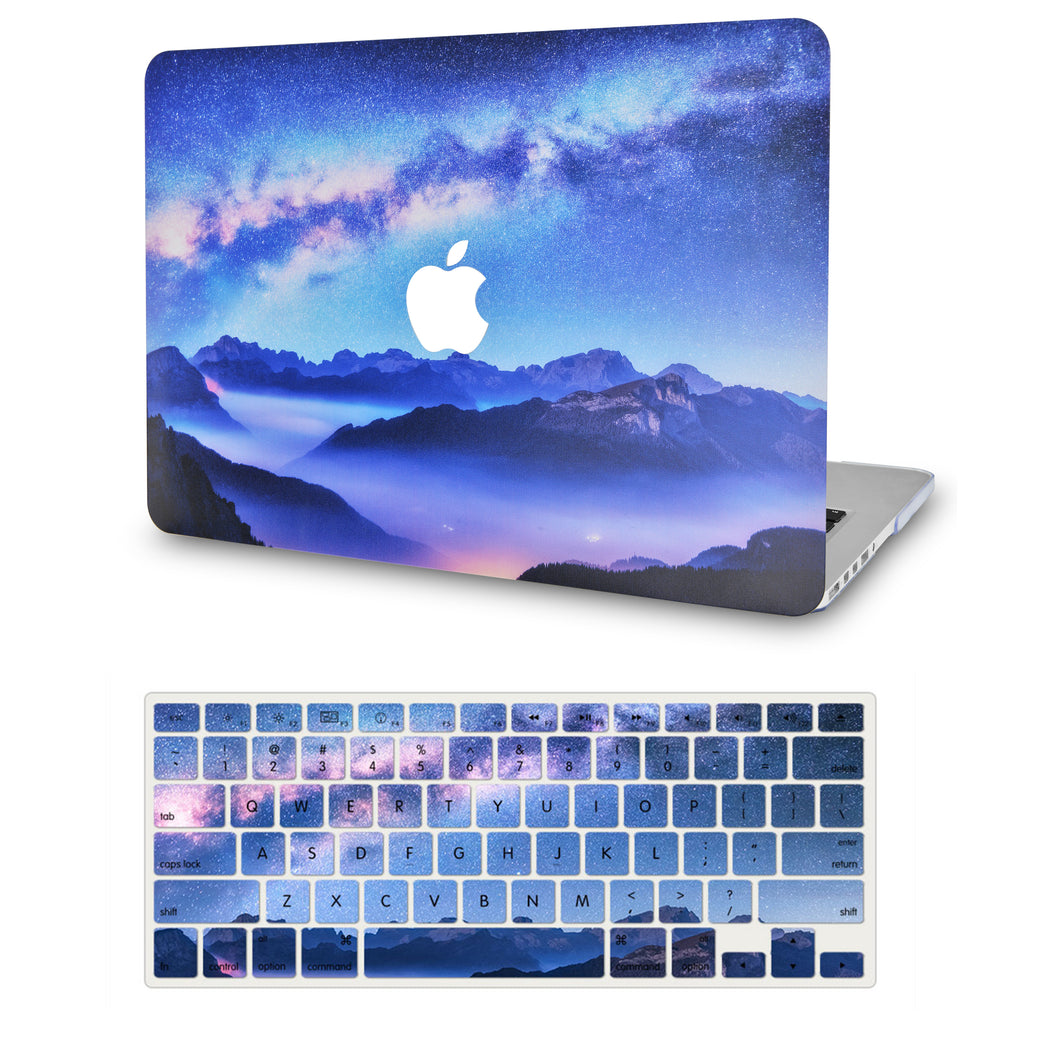 LuvCase Macbook Case - Color Collection -Starry Mountain with Matching Keyboard Cover