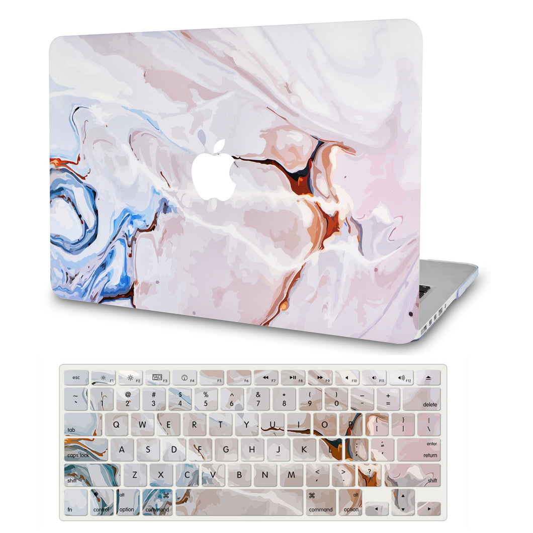 LuvCase Macbook Case - Color Collection Ivory Swirl with Matching Keyboard Cover