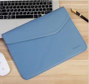 LuvCase Laptop Sleeve - Leather Collection - 13 inch - Light Blue Envelope Horizontal