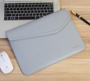 LuvCase Laptop Sleeve - Leather Collection - 13 inch - Light Grey Envelope Horizontal