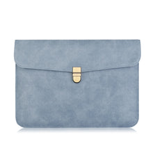 Load image into Gallery viewer, LuvCase Laptop Sleeve - Leather Collection - 13 inch - Denim Blue Horizontal with Clasp