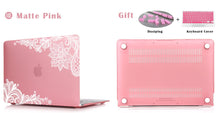 Load image into Gallery viewer, LuvCase Macbook Case - Lace Collection - Pink Case with White Lace