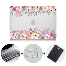 Load image into Gallery viewer, LuvCase Macbook Case Bundle - Floral Collection - Mixed Autumn Floral with US/CA Keyboard Cover, Dust Plug and Sleeve