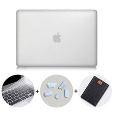Load image into Gallery viewer, LuvCase Macbook Case Bundle - Color Collection - Clear with US/CA Keyboard Cover, Dust Plug and Sleeve