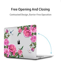 Load image into Gallery viewer, LuvCase Macbook Case Bundle - Floral Collection - Pink Giant Peony with US/CA Keyboard Cover, Dust Plug and Sleeve