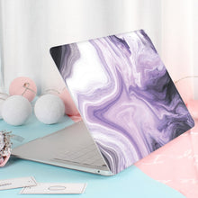 Load image into Gallery viewer, LuvCase Macbook Case Bundle - Macbook Case and US Keyboard Cover - Marble Collection - Ink Purple Black Marble