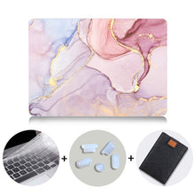 Load image into Gallery viewer, LuvCase Macbook Case Bundle - Marble Collection - Pastel Pink Marble with US/CA Keyboard Cover, Dust Plug and Sleeve
