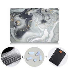 Load image into Gallery viewer, LuvCase Macbook Case Bundle - Marble Collection - Grey &amp; White Diffuse Marble with US/CA Keyboard Cover, Dust Plug and Sleeve