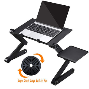 LuvCase Laptop Table Stand - Adjustable Folding Ergonomic Design Stand With Mouse Pad