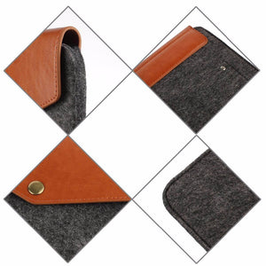 LuvCase Felt&Leather Laptop Sleeve Tablet Briefcase Carrying Bag - Grey