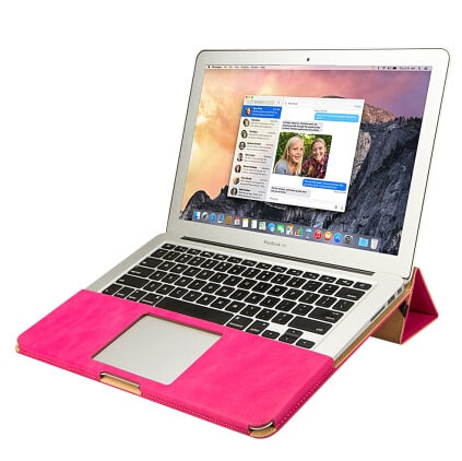 LuvCase Macbook Leather Stand Cover Case - Pink