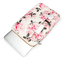 Load image into Gallery viewer, LuvCase Laptop 13 - 13.3 inch Sleeve Case Waterproof Canvas with Pocket - White Pink Roses