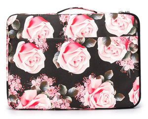LuvCase Laptop Sleeve Case Waterproof Canvas with Pocket - Roses