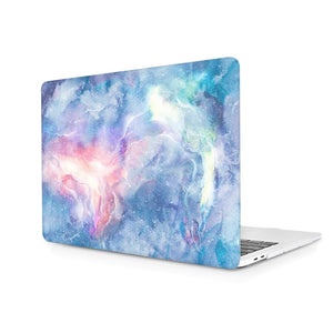 LuvCase Macbook Case Bundle - Macbook Case and Keyboard Cover - Marble Collection - Blue Red Marble