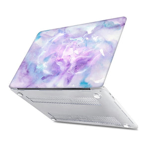 LuvCase Macbook Case Bundle - Macbook Case and Keyboard Cover - Marble Collection - Blue Purple Marble