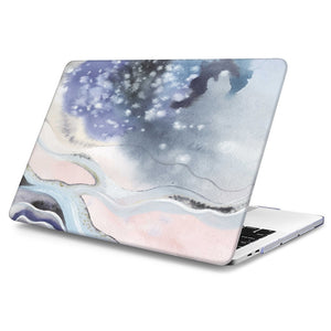 LuvCase Macbook Case Bundle - Macbook Case and Keyboard Cover - Marble Collection - Blue Black Marble