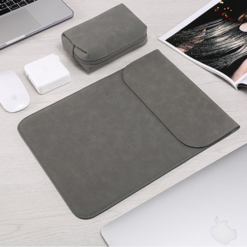 LuvCase Macbook Sleeve - Leather Collection - Dark Grey