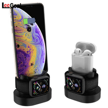 Load image into Gallery viewer, LuvCase 3 in 1 Charging Dock Station for AirPods Case+iWatch+iPhone Charger - Black