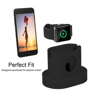 LuvCase 3 in 1 Charging Dock Station for AirPods Case+iWatch+iPhone Charger - Black
