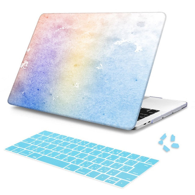 LuvCase Macbook Case Bundle - Macbook Case and Keyboard Cover - Paint Collection - Light Blue Paint