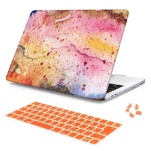 LuvCase Macbook Case Bundle - Macbook Case and Keyboard Cover - Paint Collection - Orange Paint