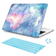 Load image into Gallery viewer, LuvCase Macbook Case Bundle - Macbook Case and Keyboard Cover - Marble Collection - Blue Red Marble