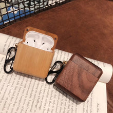 Load image into Gallery viewer, LuvCase AirPods Case With hook - Wood Collection - Black Walnut Wood