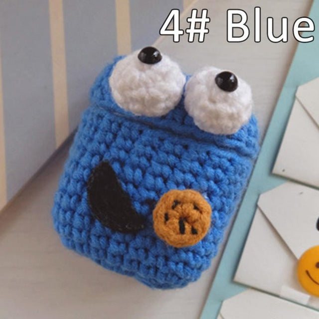 Stay Positive Crochet Airpods in blue