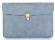 Load image into Gallery viewer, LuvCase Laptop Sleeve - Leather Collection - 13 inch - Denim Blue Horizontal with Clasp